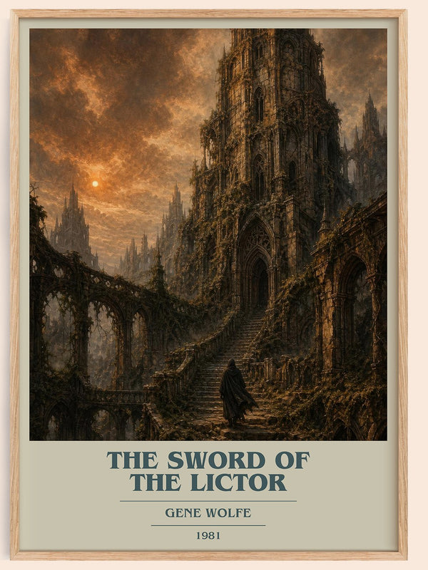 The Sword of the Lictor book cover book poster by Gene Wolfe – framed literary art print