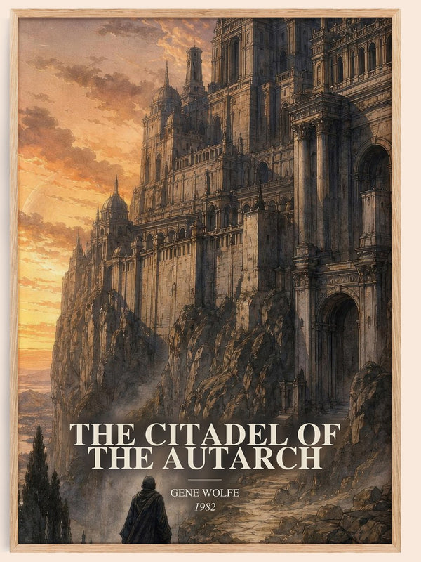 The Citadel of the Autarch watercolour book poster by Gene Wolfe – framed literary art print