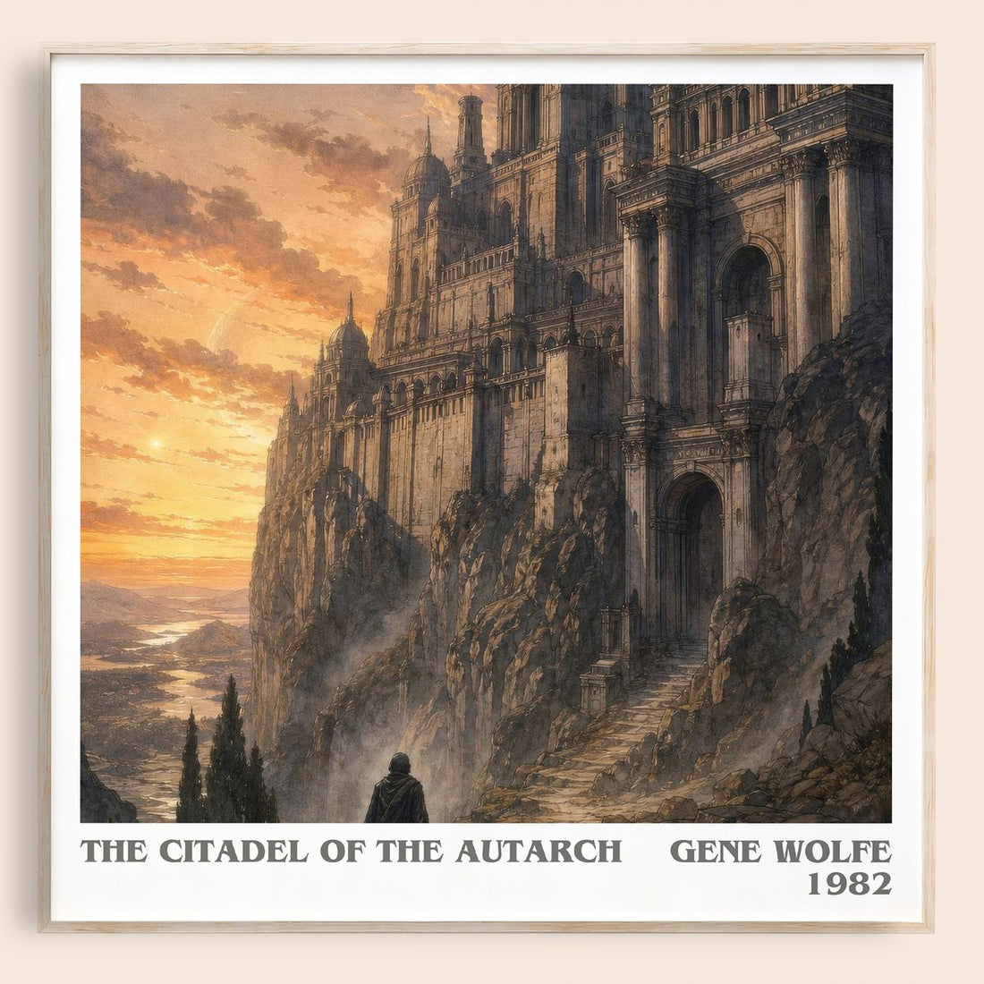 The Citadel of the Autarch literary book poster by Gene Wolfe – framed literary art print