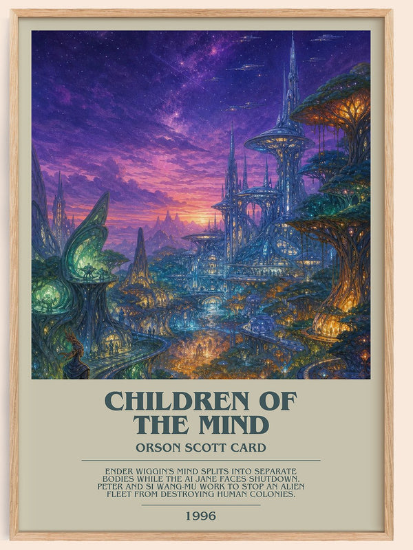 Children of the Mind bookish book poster by Orson Scott Card – framed literary art print