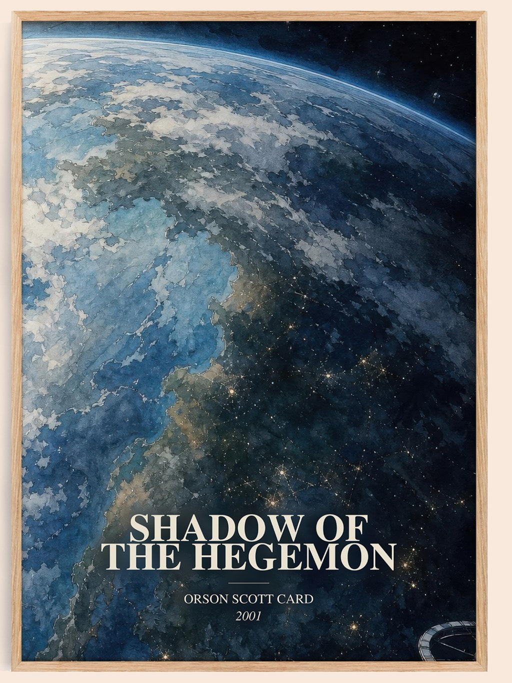 Shadow of the Hegemon watercolour book poster by Orson Scott Card – framed literary art print