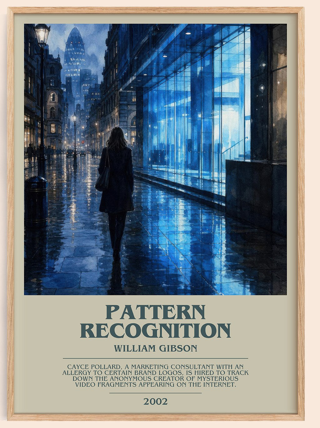 Pattern Recognition bookish book poster by William Gibson – framed literary art print