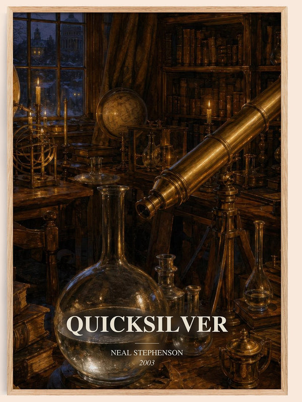 Quicksilver watercolour book poster by Neal Stephenson – framed literary art print