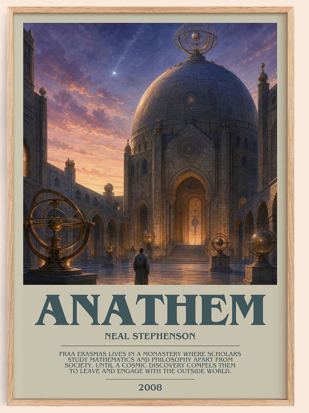 Anathem bookish book poster by Neal Stephenson – framed literary art print