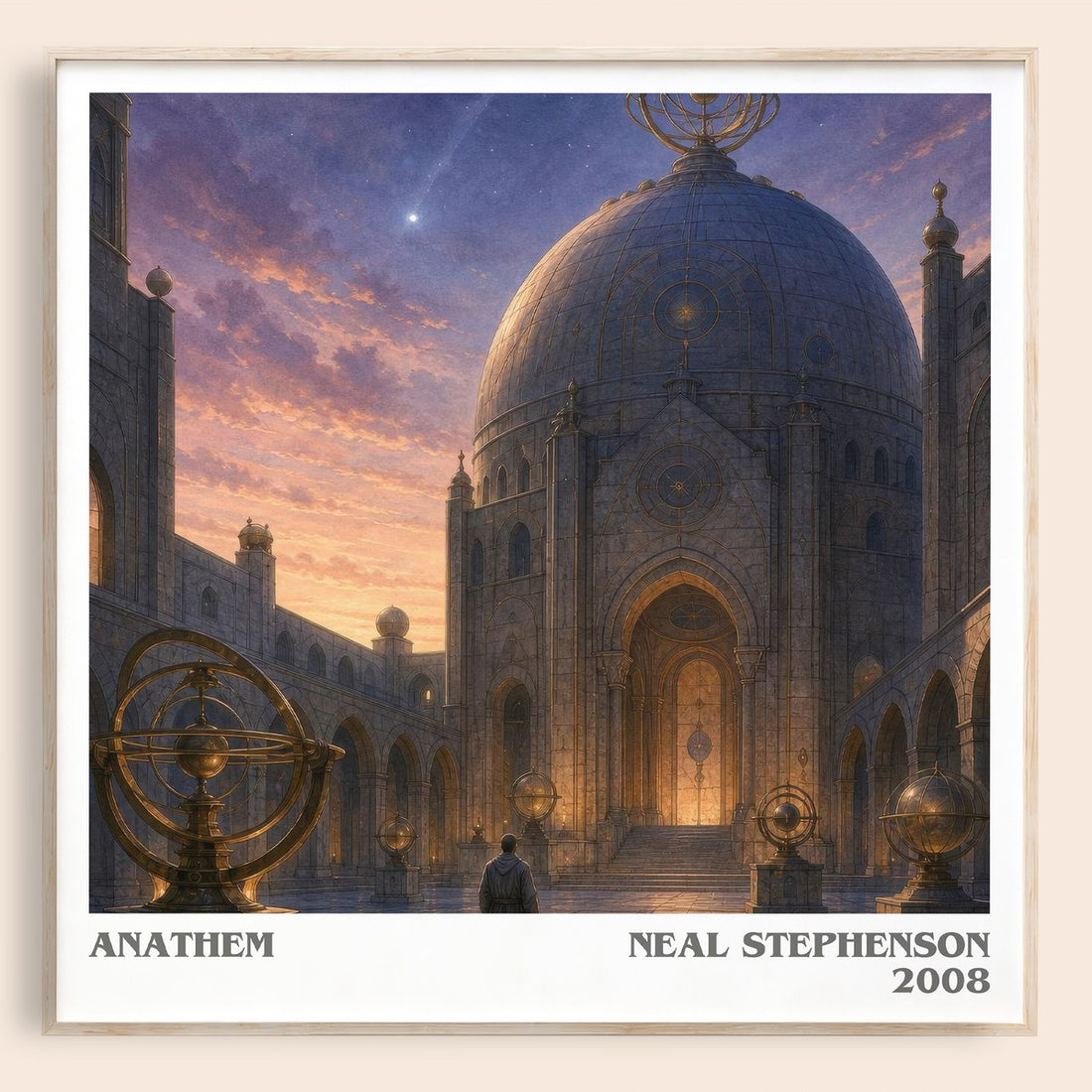 Anathem literary book poster by Neal Stephenson – framed literary art print