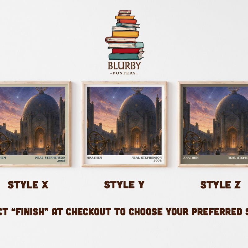 Anathem literary print in frame leaning in hallway – sci fi wall art