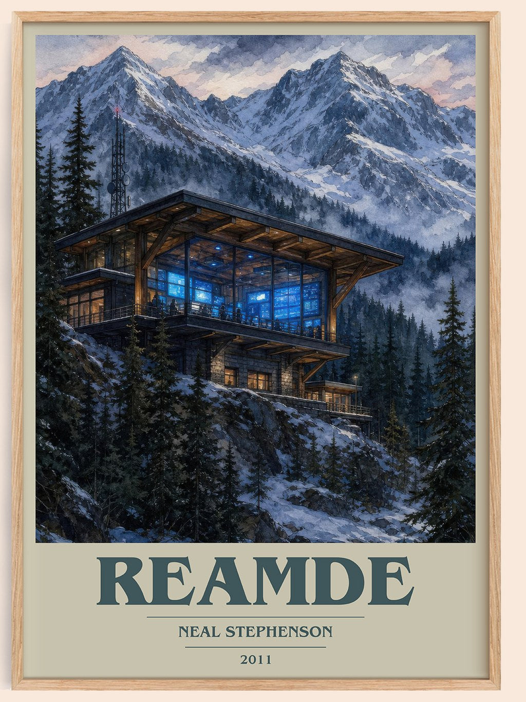 Reamde book cover book poster by Neal Stephenson – framed literary art print