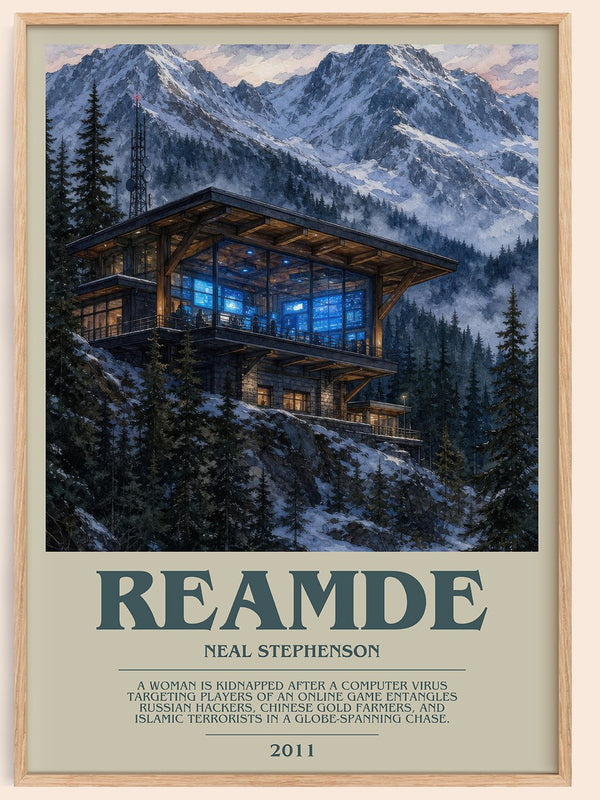 Reamde bookish book poster by Neal Stephenson – framed literary art print
