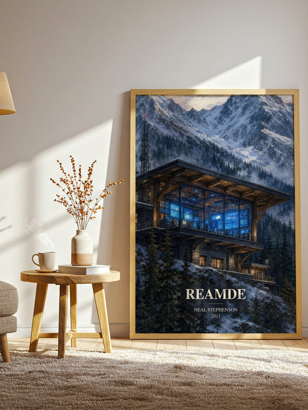 Reamde watercolour print in frame leaning in hallway – thriller wall art