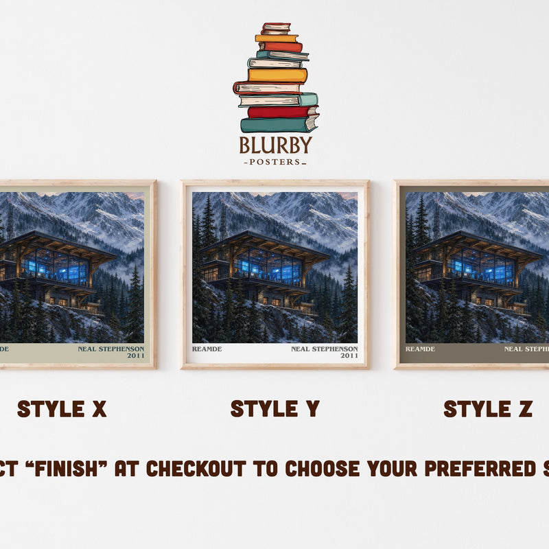 Reamde literary print in frame leaning in hallway – thriller wall art
