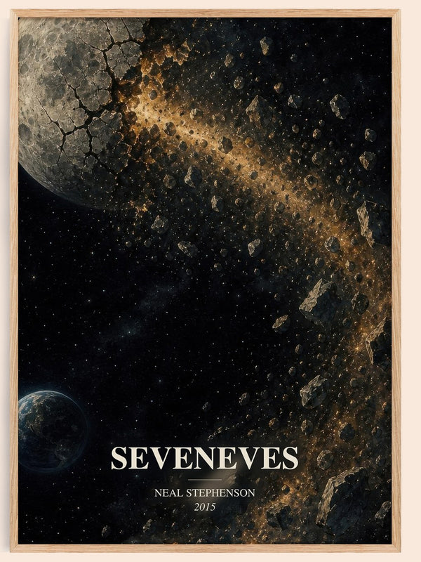 Seveneves watercolour book poster by Neal Stephenson – framed literary art print
