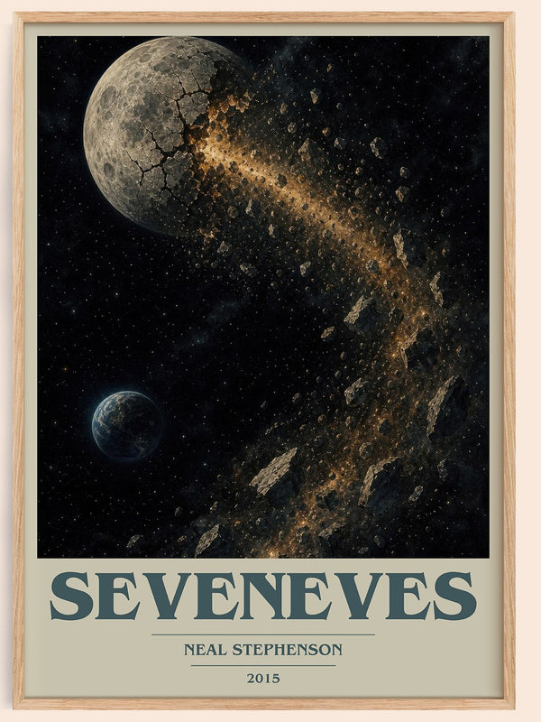 Seveneves book cover book poster by Neal Stephenson – framed literary art print