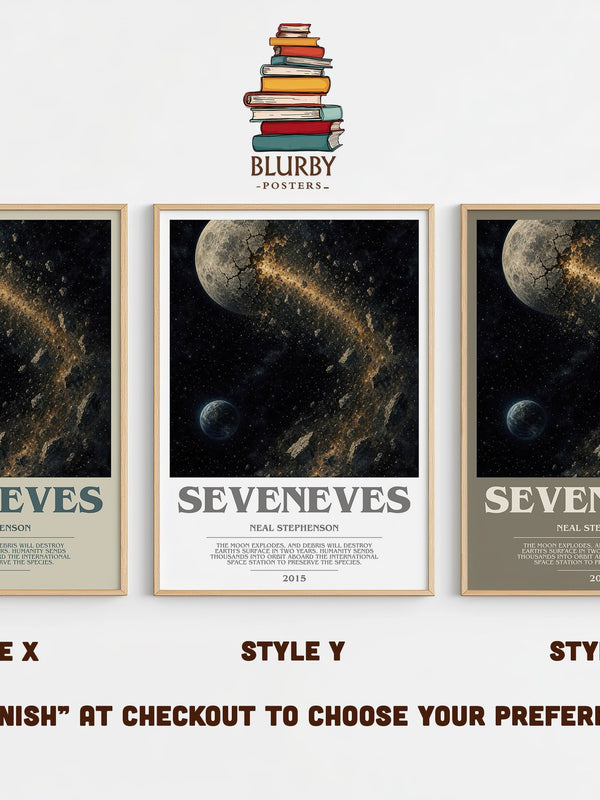 Seveneves bookish print in frame leaning in hallway – sci fi wall art