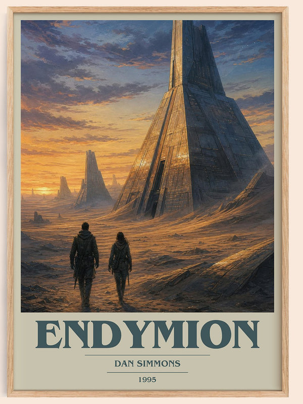 Endymion book cover book poster by Dan Simmons – framed literary art print