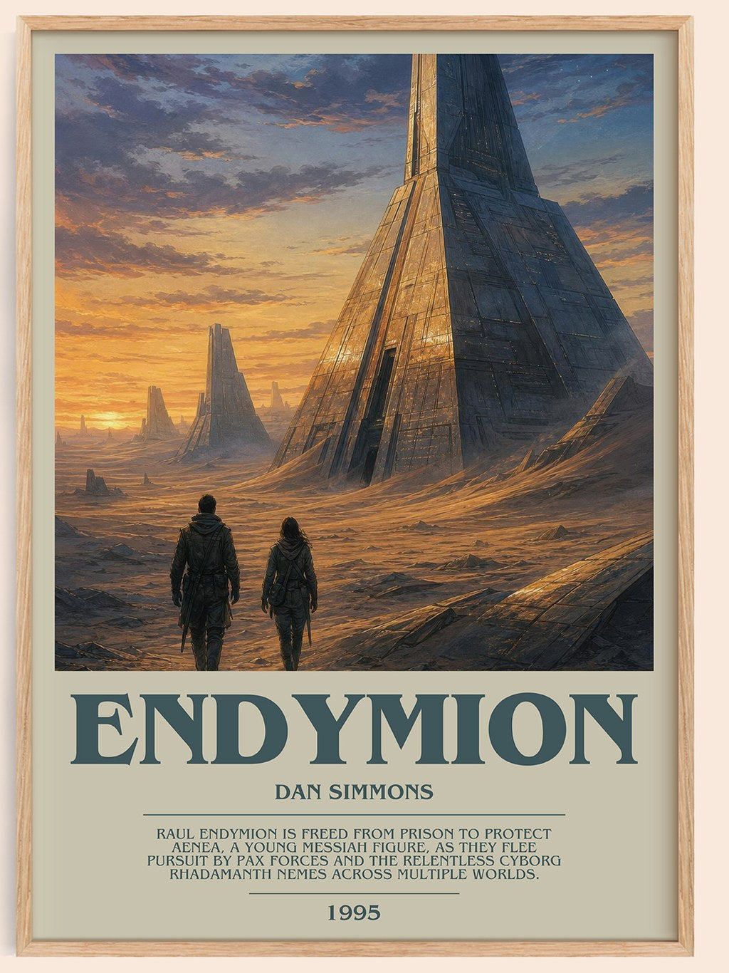 Endymion bookish book poster by Dan Simmons – framed literary art print