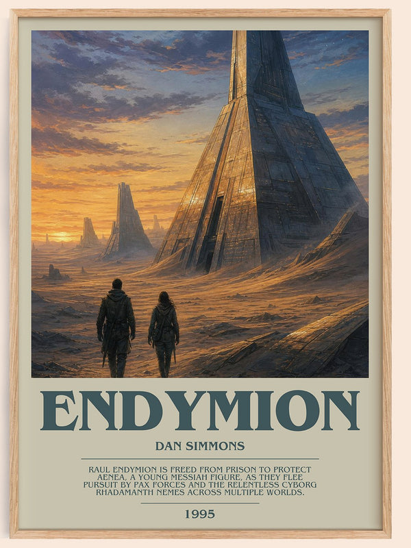 Endymion bookish book poster by Dan Simmons – framed literary art print