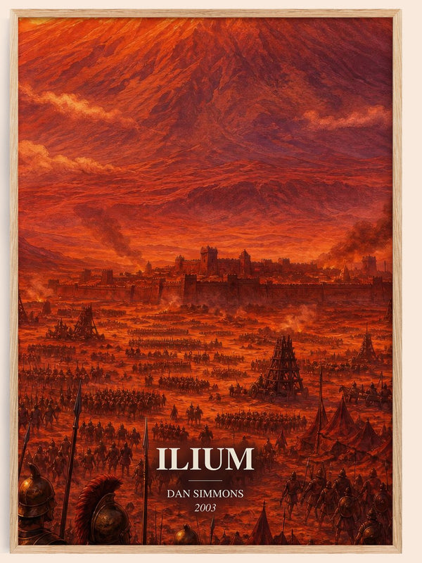 Ilium watercolour book poster by Dan Simmons – framed literary art print