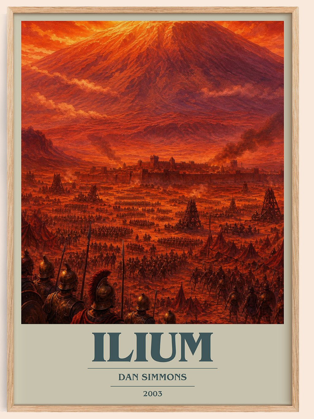 Ilium book cover book poster by Dan Simmons – framed literary art print