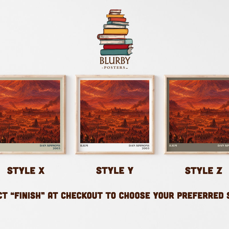 Ilium literary print in frame leaning in hallway – sci fi wall art