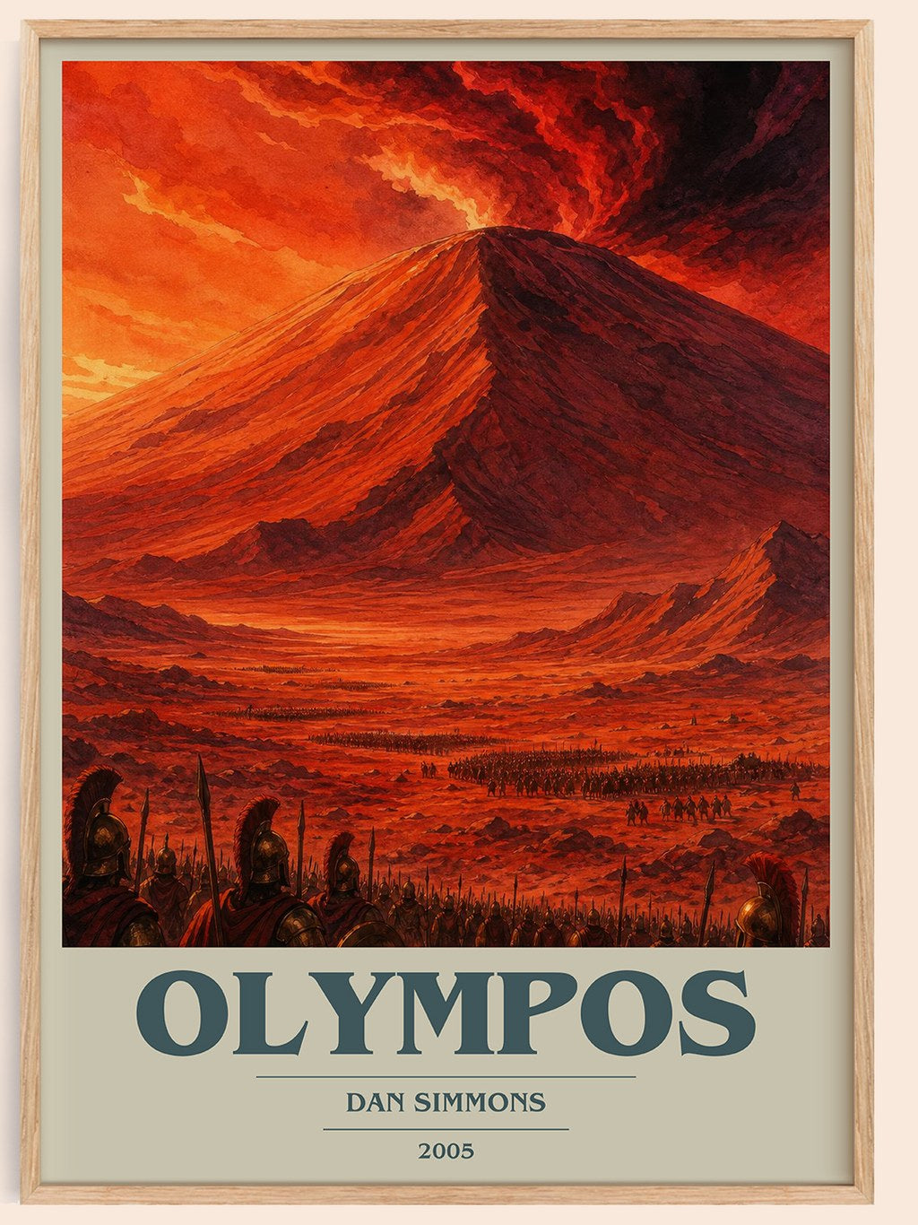 Olympos book cover book poster by Dan Simmons – framed literary art print