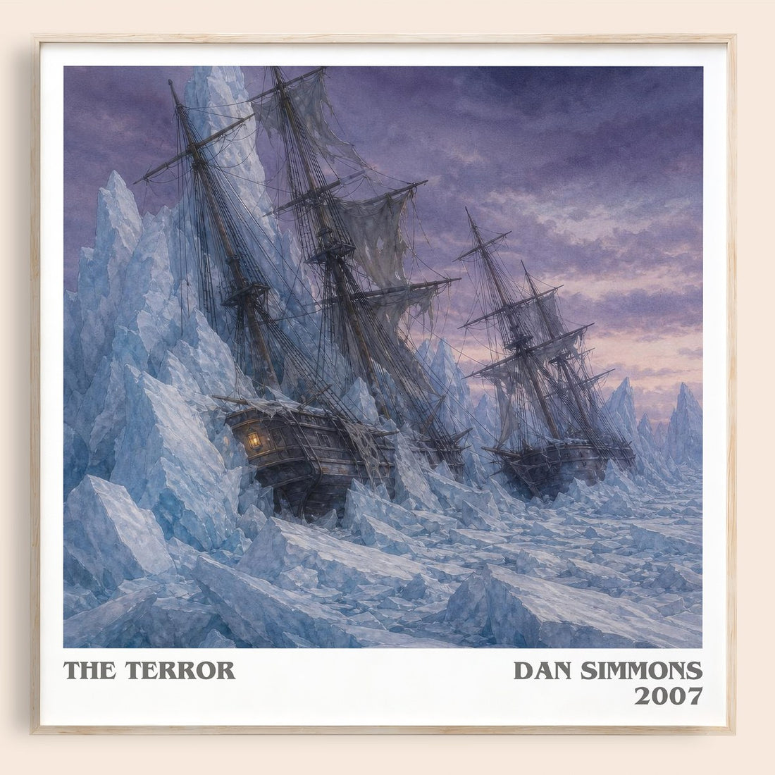The Terror literary book poster by Dan Simmons – framed literary art print
