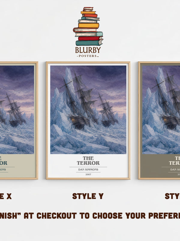 The Terror book cover print in frame leaning in hallway – horror wall art