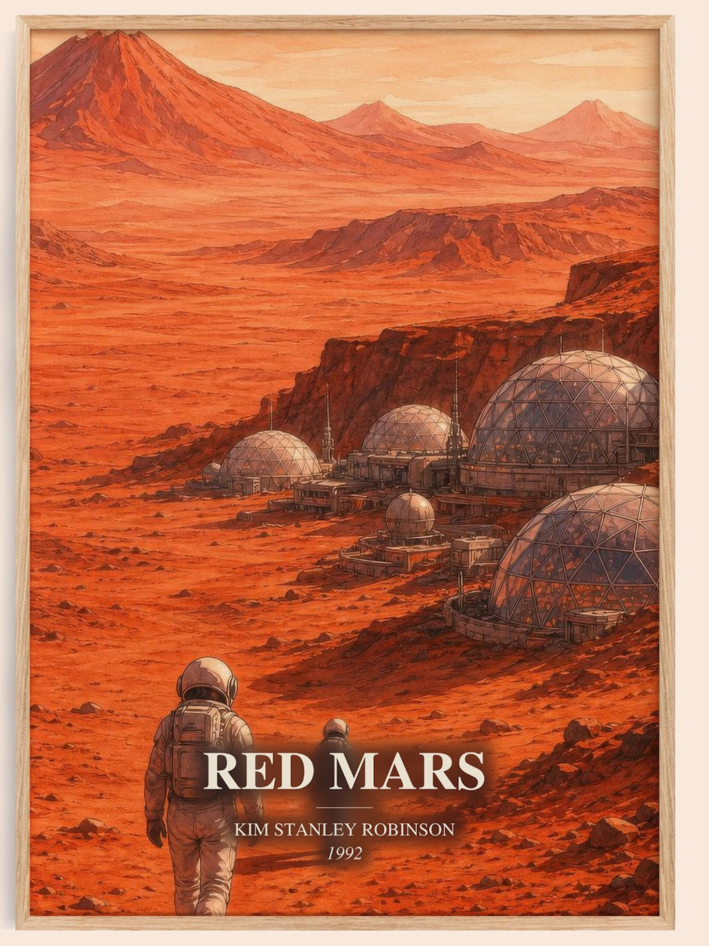 Red Mars watercolour book poster by Kim Stanley Robinson – framed literary art print