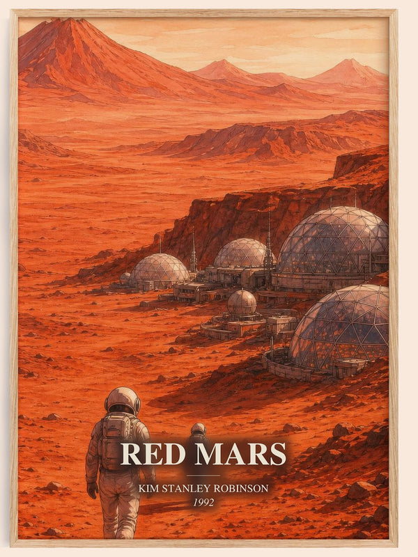 Red Mars watercolour book poster by Kim Stanley Robinson – framed literary art print