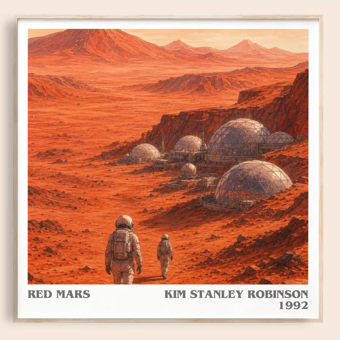 Red Mars literary book poster by Kim Stanley Robinson – framed literary art print