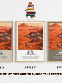 Red Mars bookish print in frame leaning in hallway – sci fi wall art