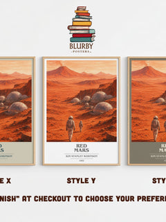 Red Mars book cover print in frame leaning in hallway – sci fi wall art