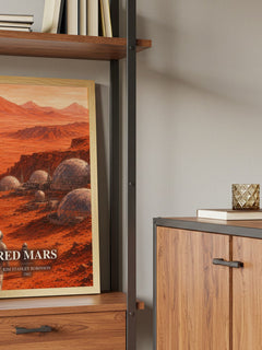 Red Mars book watercolour illustration paper finish options – matte satin gloss