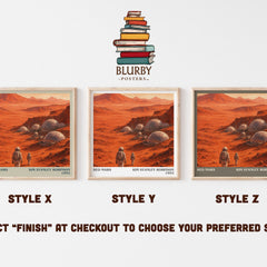 Red Mars literary print in frame leaning in hallway – sci fi wall art