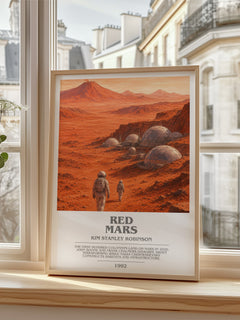 Red Mars bookish poster colour and style options – Kim Stanley Robinson book art