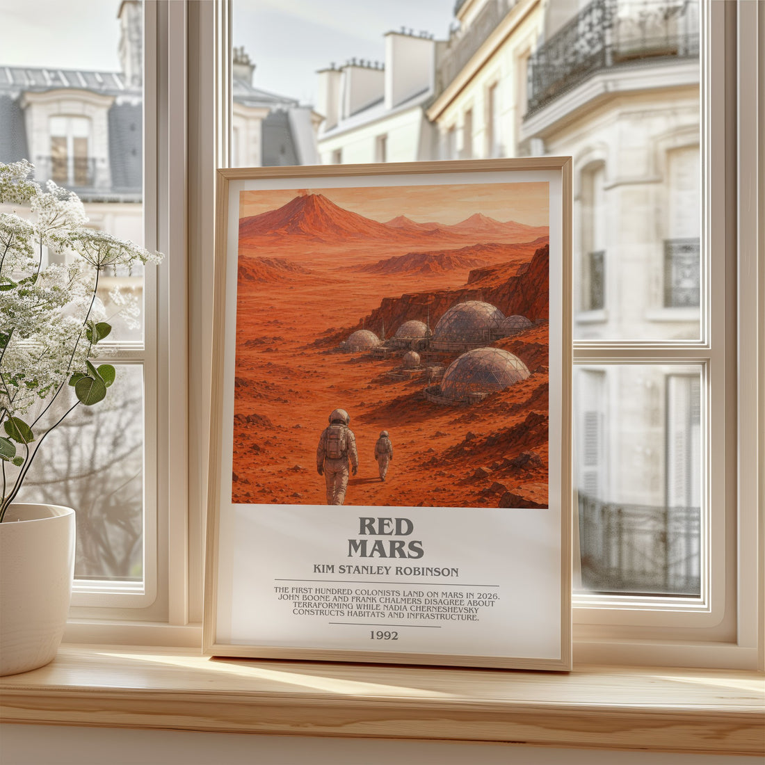 Red Mars bookish poster colour and style options – Kim Stanley Robinson book art