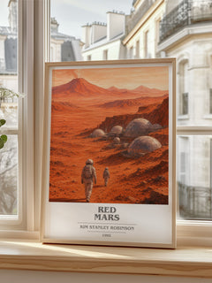 Red Mars book cover poster colour and style options – Kim Stanley Robinson book art
