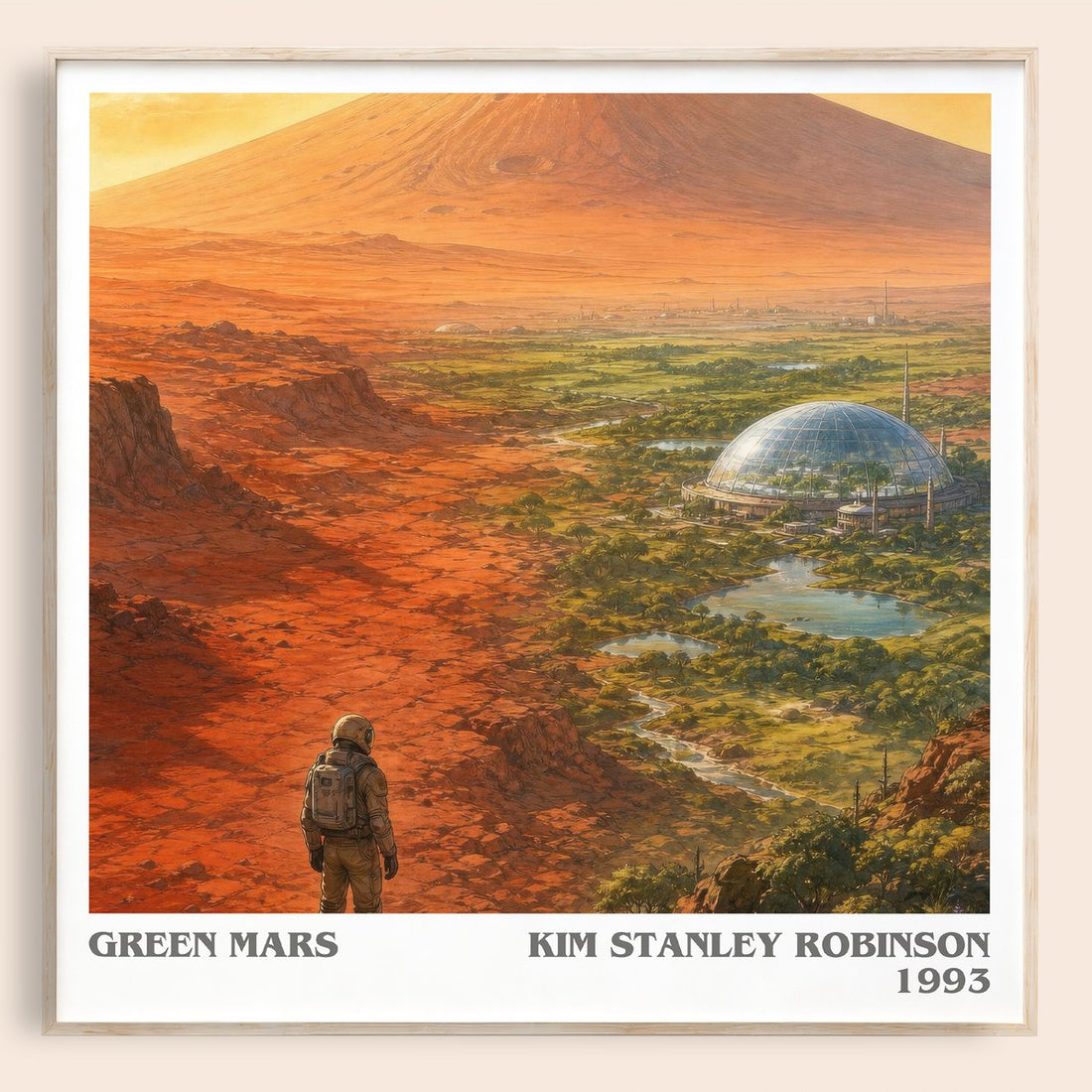 Green Mars literary book poster by Kim Stanley Robinson – framed literary art print
