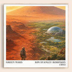 Green Mars literary book poster by Kim Stanley Robinson – framed literary art print