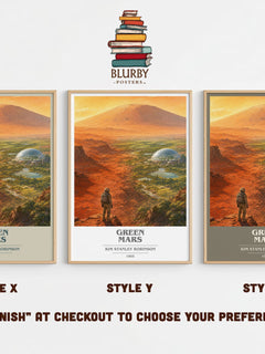 Green Mars book cover print in frame leaning in hallway – sci fi wall art
