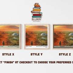 Green Mars literary print in frame leaning in hallway – sci fi wall art