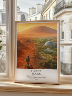 Green Mars book cover poster colour and style options – Kim Stanley Robinson book art