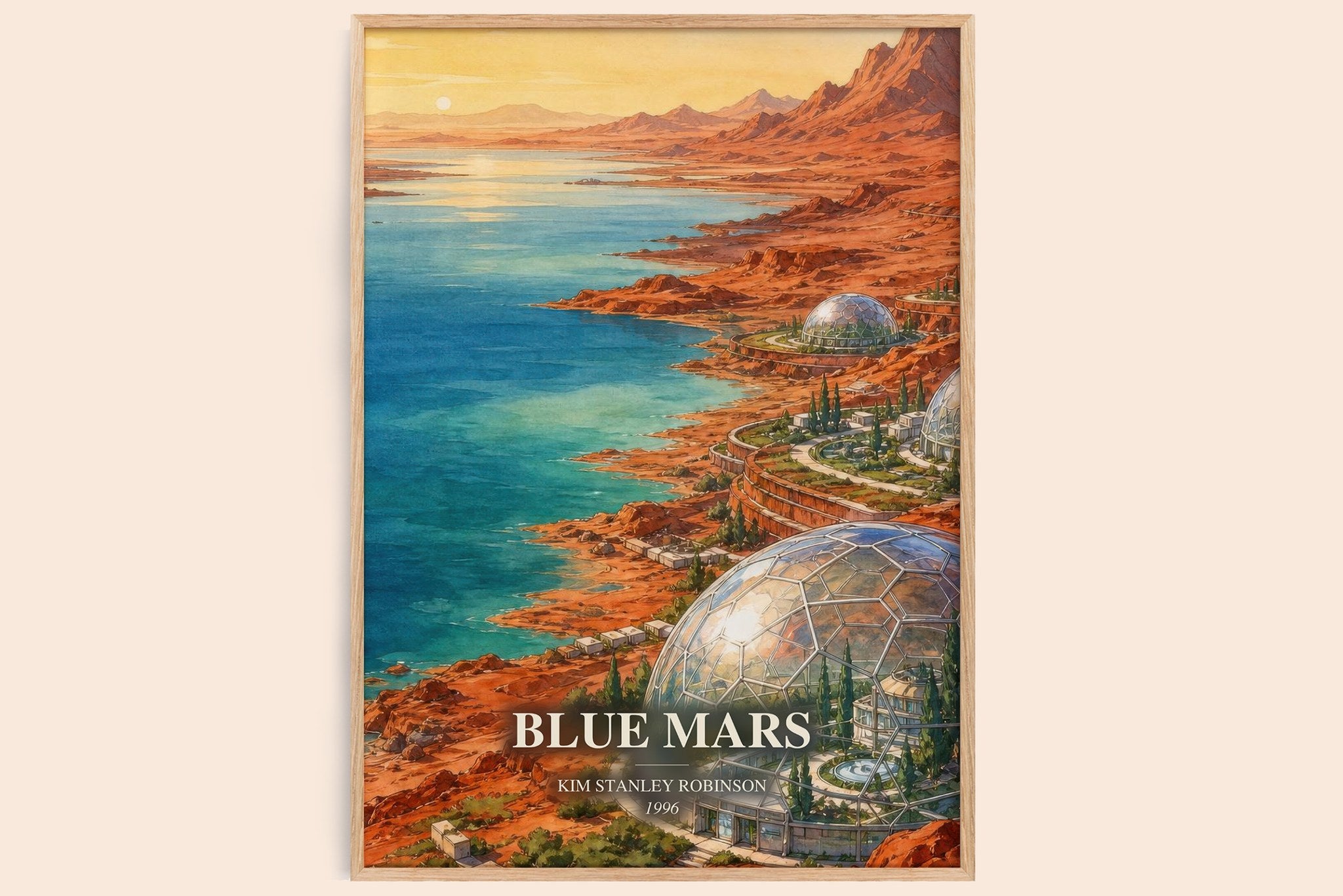 Blue Mars Book Watercolour Illustration by Kim Stanley Robinson