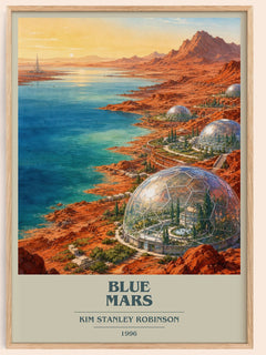 Blue Mars book cover book poster by Kim Stanley Robinson – framed literary art print