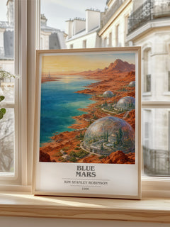 Blue Mars book cover poster colour and style options – Kim Stanley Robinson book art