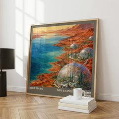 Blue Mars literary print framed by window – literary home decor