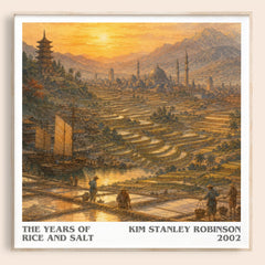 The Years of Rice and Salt literary book poster by Kim Stanley Robinson – framed literary art print