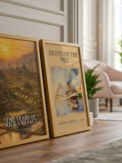 The Years of Rice and Salt watercolour print framed by window – literary home decor