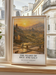 The Years of Rice and Salt book cover poster colour and style options – Kim Stanley Robinson book art