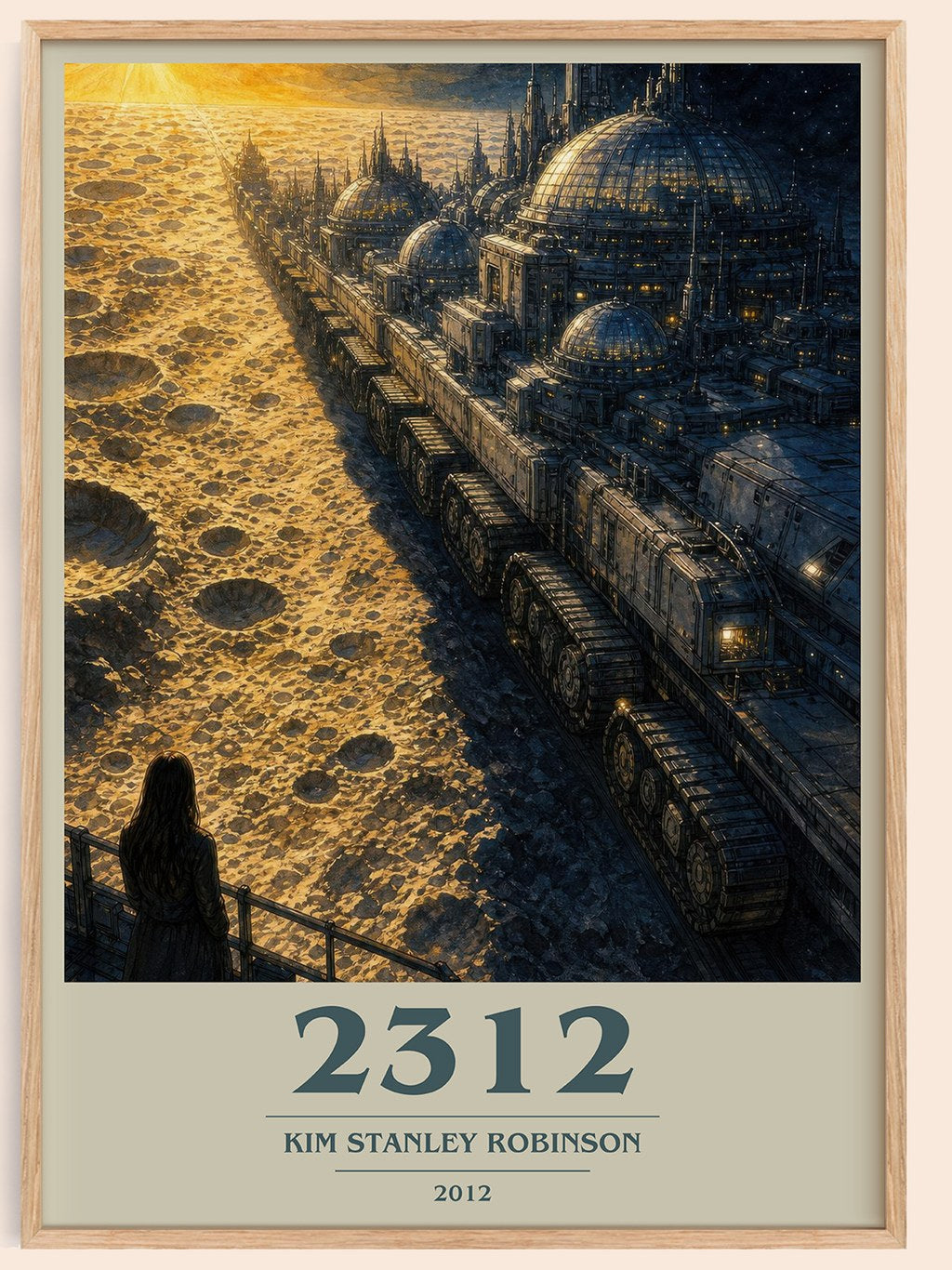 2312 book cover book poster by Kim Stanley Robinson – framed literary art print