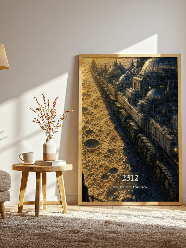 2312 watercolour print in frame leaning in hallway – sci fi wall art